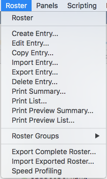 PanelPro Roster menu