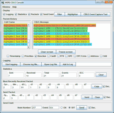 Merg Cbus Console Tool Screen Expanded