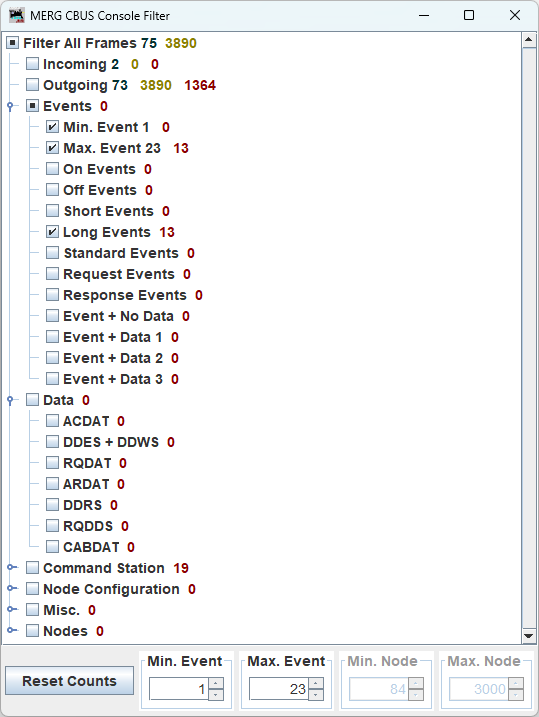 CBUS Event Filter