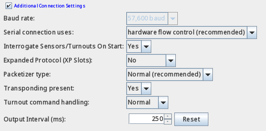 Connection Settings Additional settings