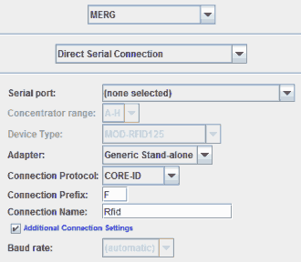 JMRI MERG Direct Serial Connection RfID