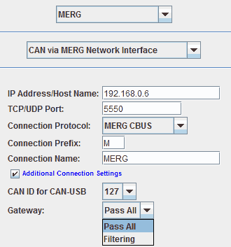 JMRI MERG Connection network interface