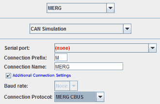 JMRI MERG CAN Simulation Connection