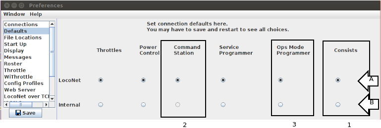 Annotated User Preferences window