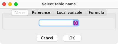 select table