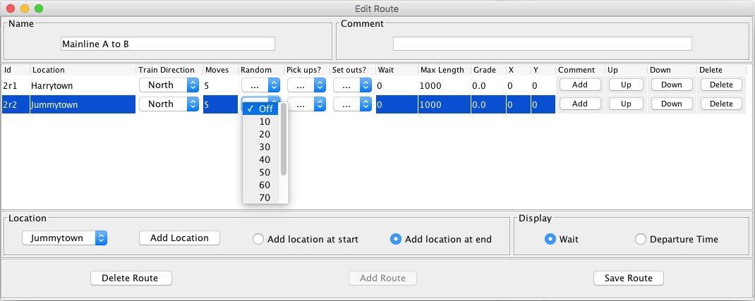 Route v3.8 with Random column