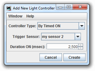 Add or Edit Light controlled by Timed On