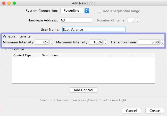 Add Variable Intensity Light