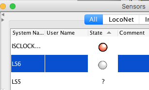 Graphic Sensor state column