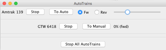 Auto train manual mode