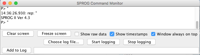 sprog monitor window