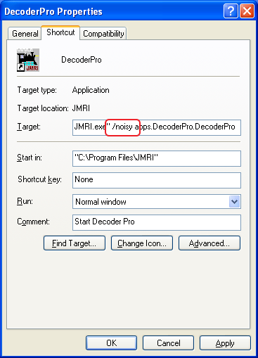 modify shortcut target