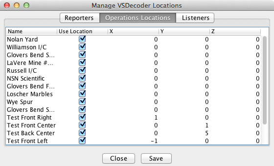 Manage Operations Locations