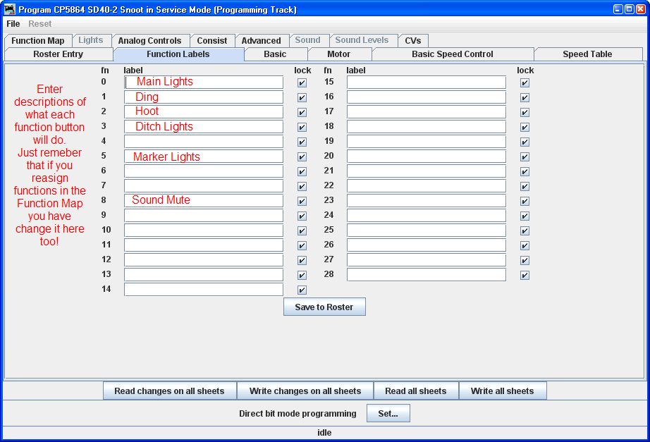 function labels