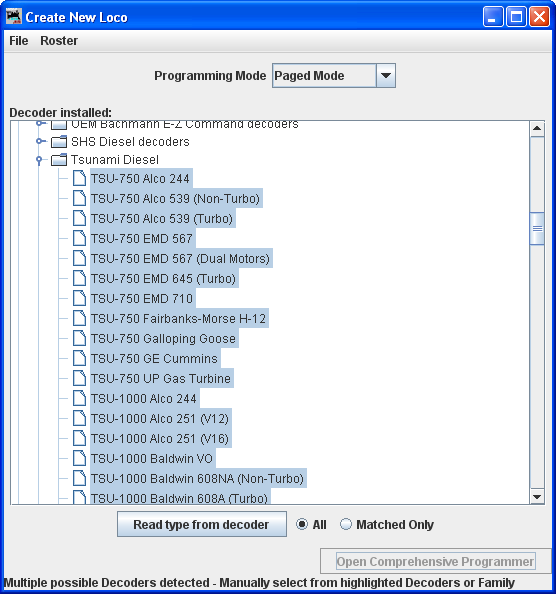 select decoder type all